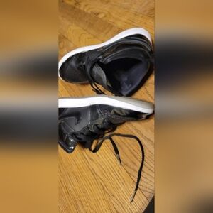 Black High-Top Boys Sneakers with White Sole